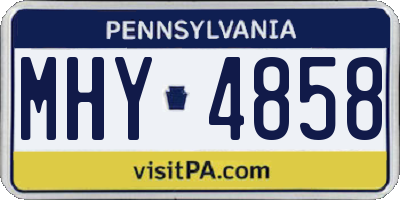 PA license plate MHY4858
