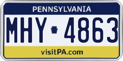 PA license plate MHY4863