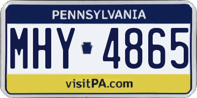 PA license plate MHY4865