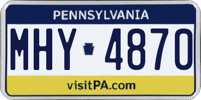 PA license plate MHY4870