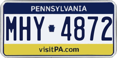 PA license plate MHY4872