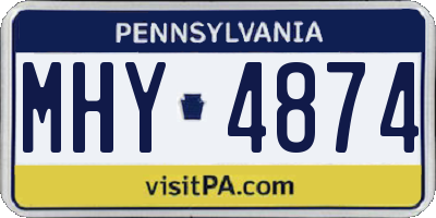 PA license plate MHY4874