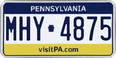 PA license plate MHY4875