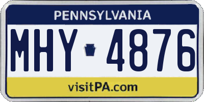 PA license plate MHY4876
