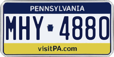 PA license plate MHY4880