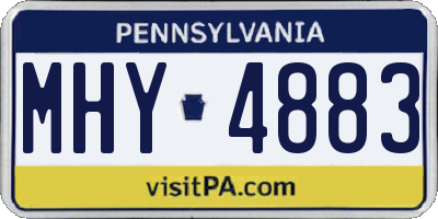 PA license plate MHY4883
