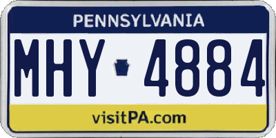 PA license plate MHY4884