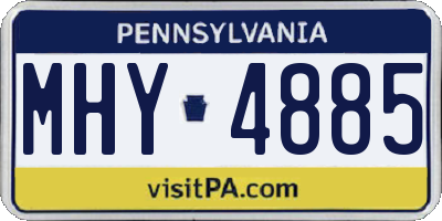 PA license plate MHY4885