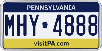 PA license plate MHY4888