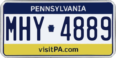 PA license plate MHY4889