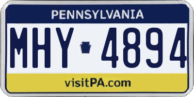 PA license plate MHY4894