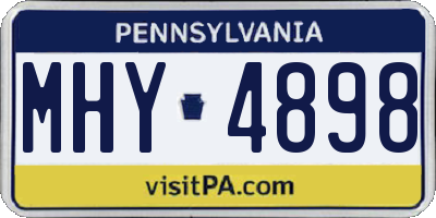 PA license plate MHY4898