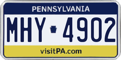 PA license plate MHY4902