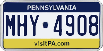PA license plate MHY4908