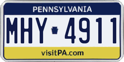 PA license plate MHY4911