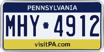 PA license plate MHY4912