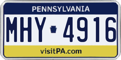 PA license plate MHY4916