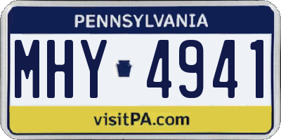 PA license plate MHY4941