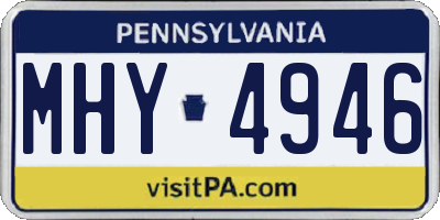 PA license plate MHY4946