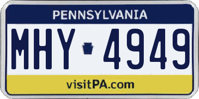 PA license plate MHY4949