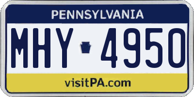 PA license plate MHY4950
