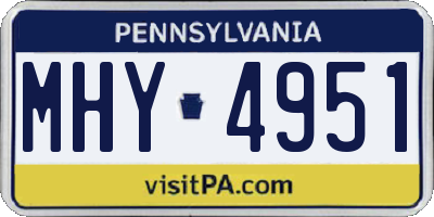 PA license plate MHY4951