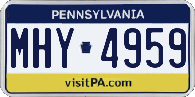 PA license plate MHY4959