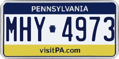 PA license plate MHY4973
