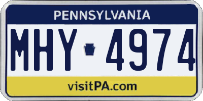 PA license plate MHY4974