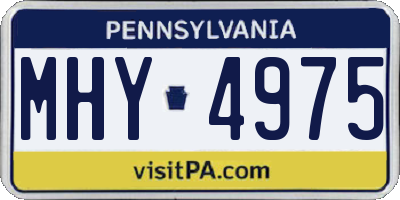 PA license plate MHY4975