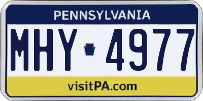 PA license plate MHY4977