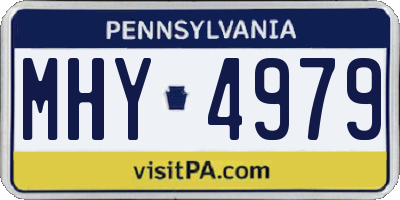 PA license plate MHY4979