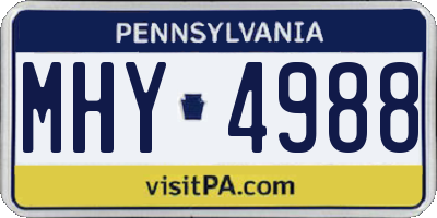 PA license plate MHY4988