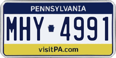 PA license plate MHY4991