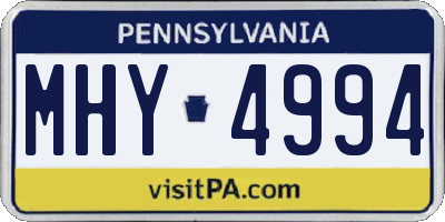 PA license plate MHY4994
