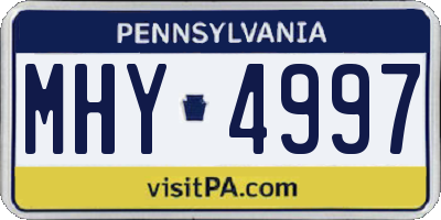 PA license plate MHY4997