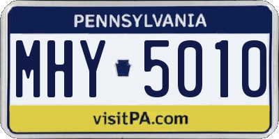 PA license plate MHY5010