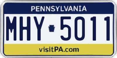 PA license plate MHY5011