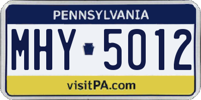 PA license plate MHY5012