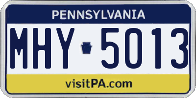 PA license plate MHY5013