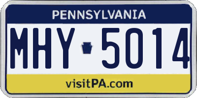 PA license plate MHY5014