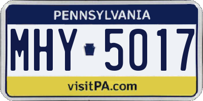 PA license plate MHY5017
