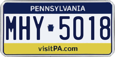 PA license plate MHY5018