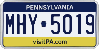 PA license plate MHY5019