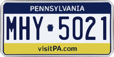 PA license plate MHY5021