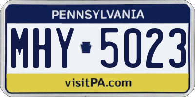 PA license plate MHY5023