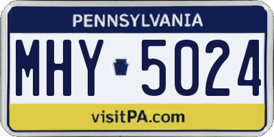 PA license plate MHY5024