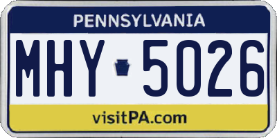 PA license plate MHY5026