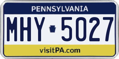 PA license plate MHY5027