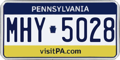 PA license plate MHY5028